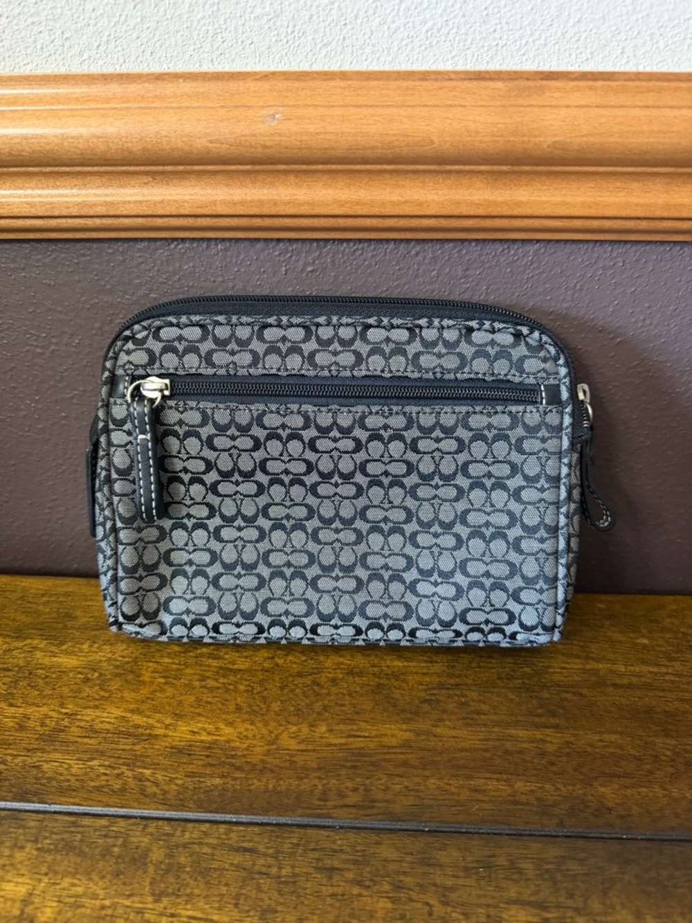 Vintage Coach Signature Monogram Cosmetic Bag Set - Picture 4 of 4